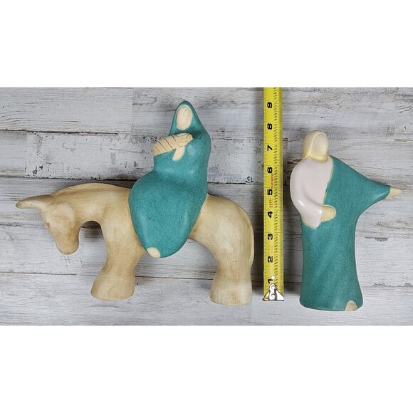 Vintage 1990 Pottery 'Flight Into Egypt" Holy Family On Donkey Signed Jack Black - Picture 11 of 12